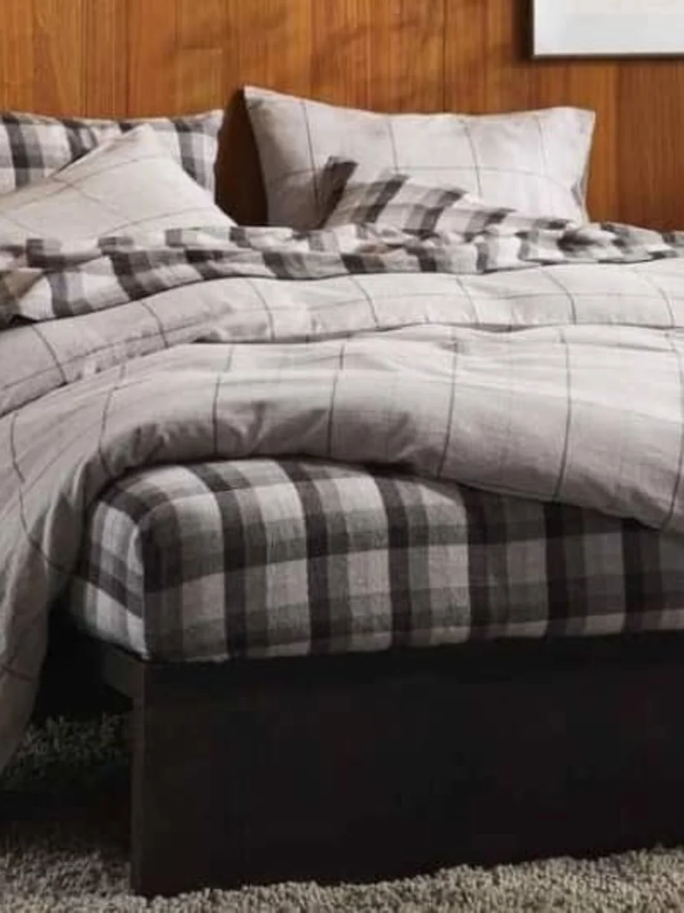 New 4  STANDARD SIZE Brooklinen Gray Plaid PILLOW CASES 2 Patterns